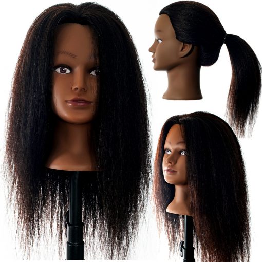 100% Real Hair Mannequin 22″-24″ Afro Fluffy Light Yaki kinky